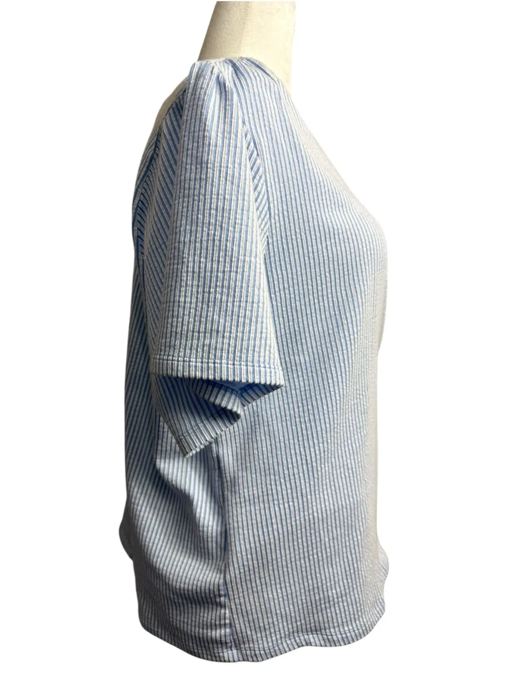Michael Kors Light Blue Striped Wrap Blouse size 2X